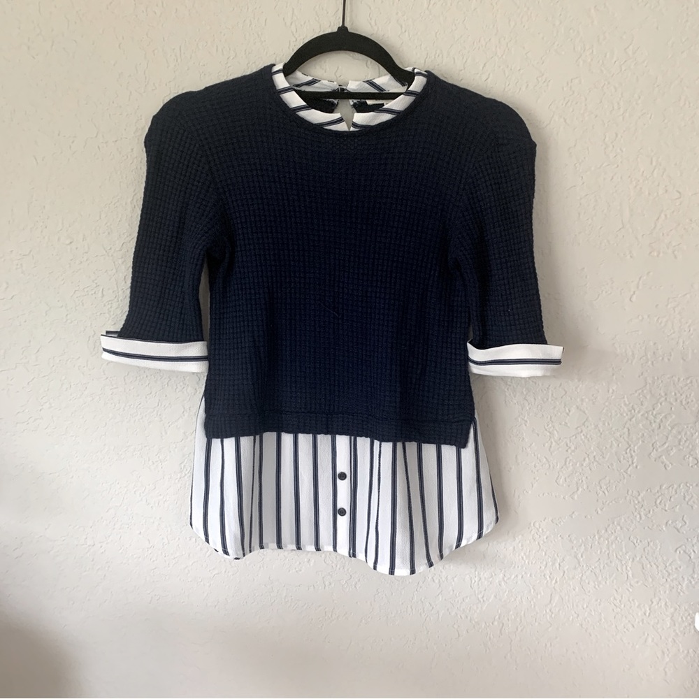 Monteau Navy and White Layered Top 🌸🌸